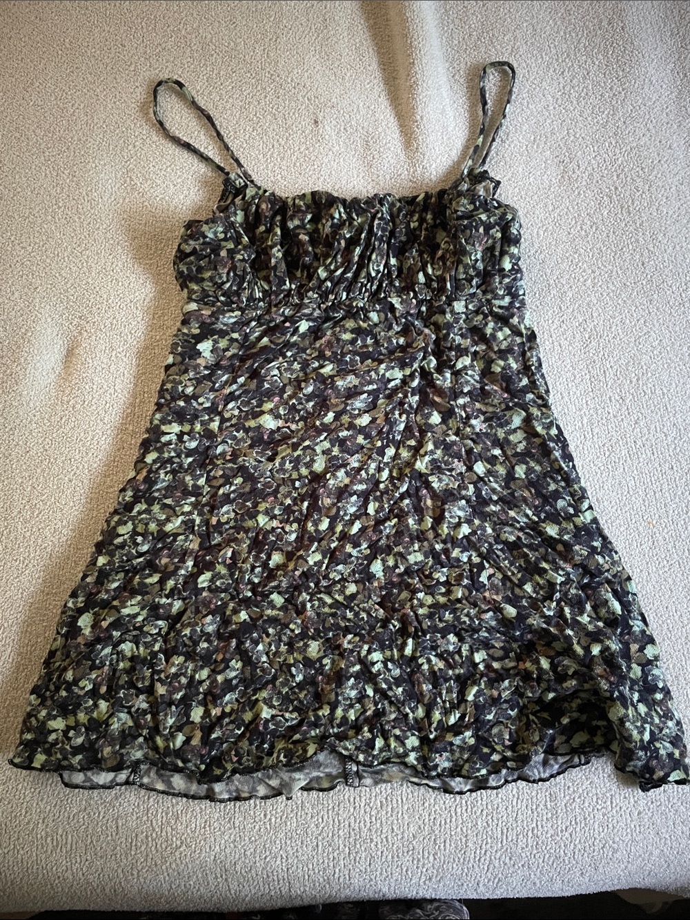 FREE PEOPLE Jamie Floral Print Mini Dress Womens
Small Straps Tie
